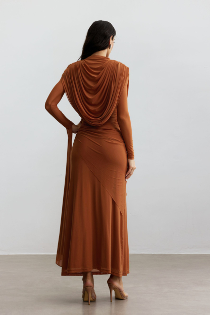 Katrina Cowl Neck Long Sleeve Maxi Dress