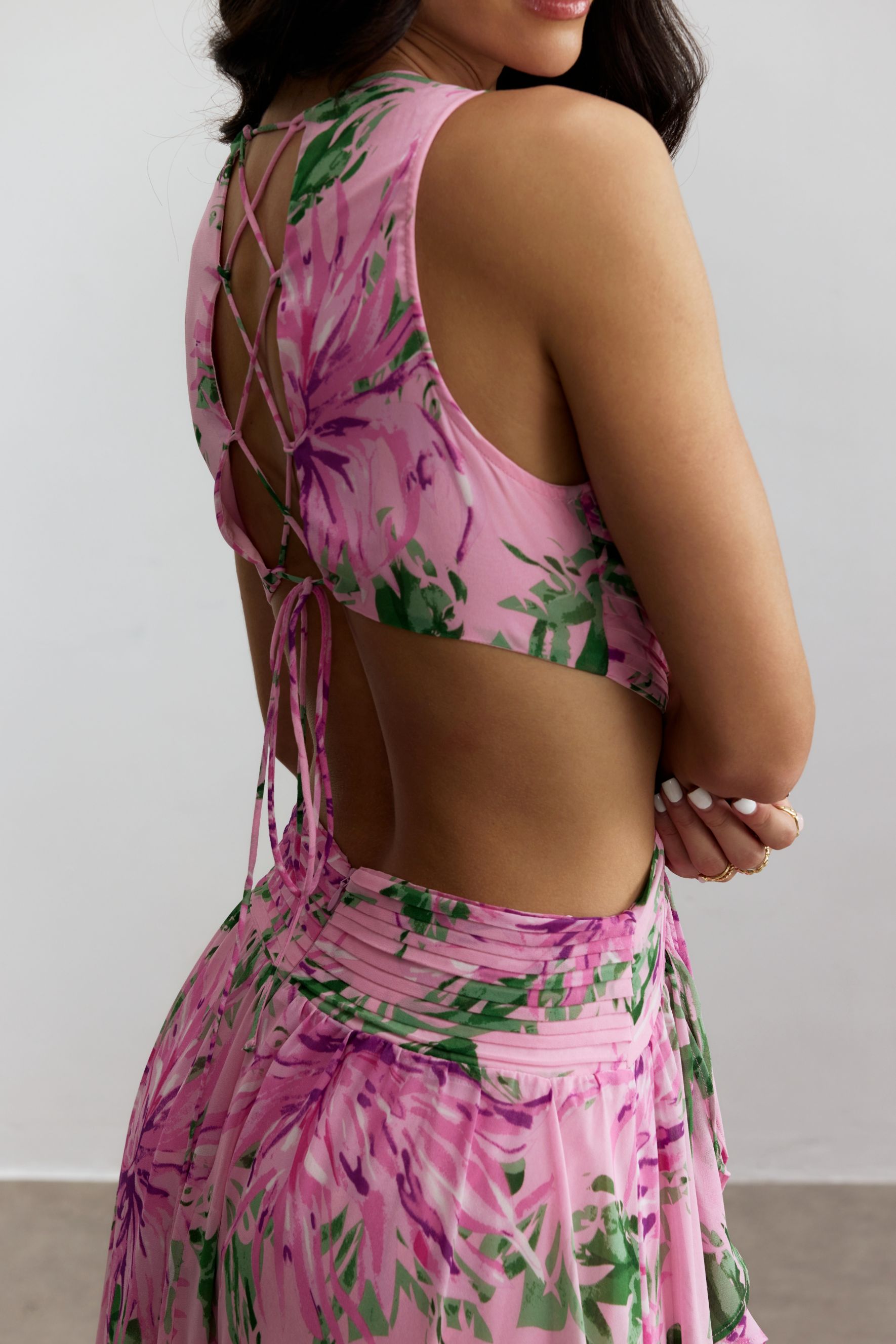 Sheila Floral Print Cut Out Maxi Dress