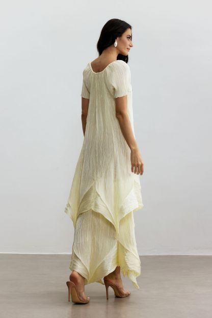 Beryl Short Sleeve Irregular Hemline Maxi Dress