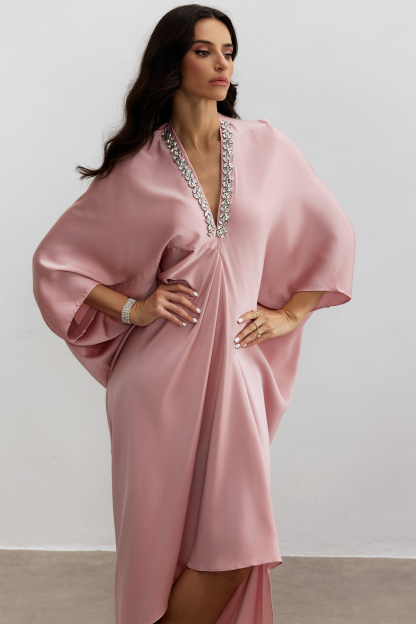 Tasha Embellished V Neck Maxi Kaftan