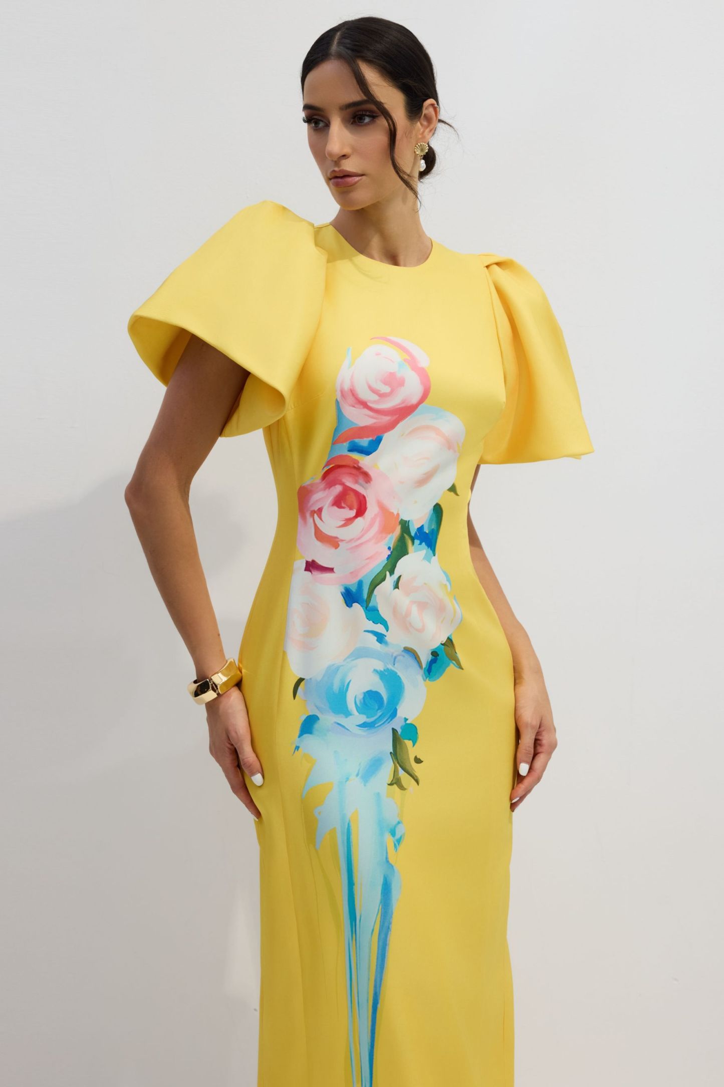 Lorraine Floral Printed Maxi Split Dress