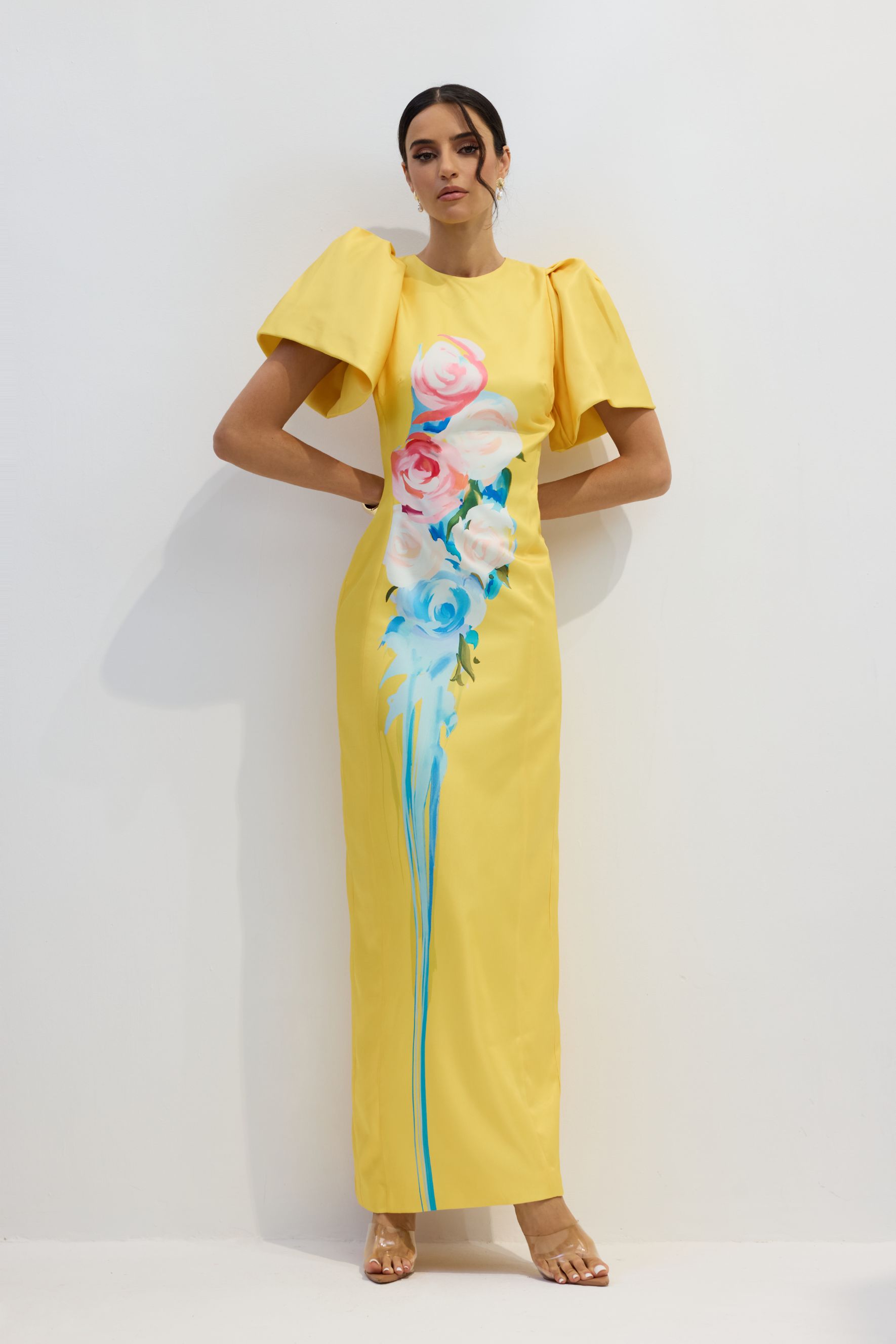 Lorraine Floral Printed Maxi Split Dress