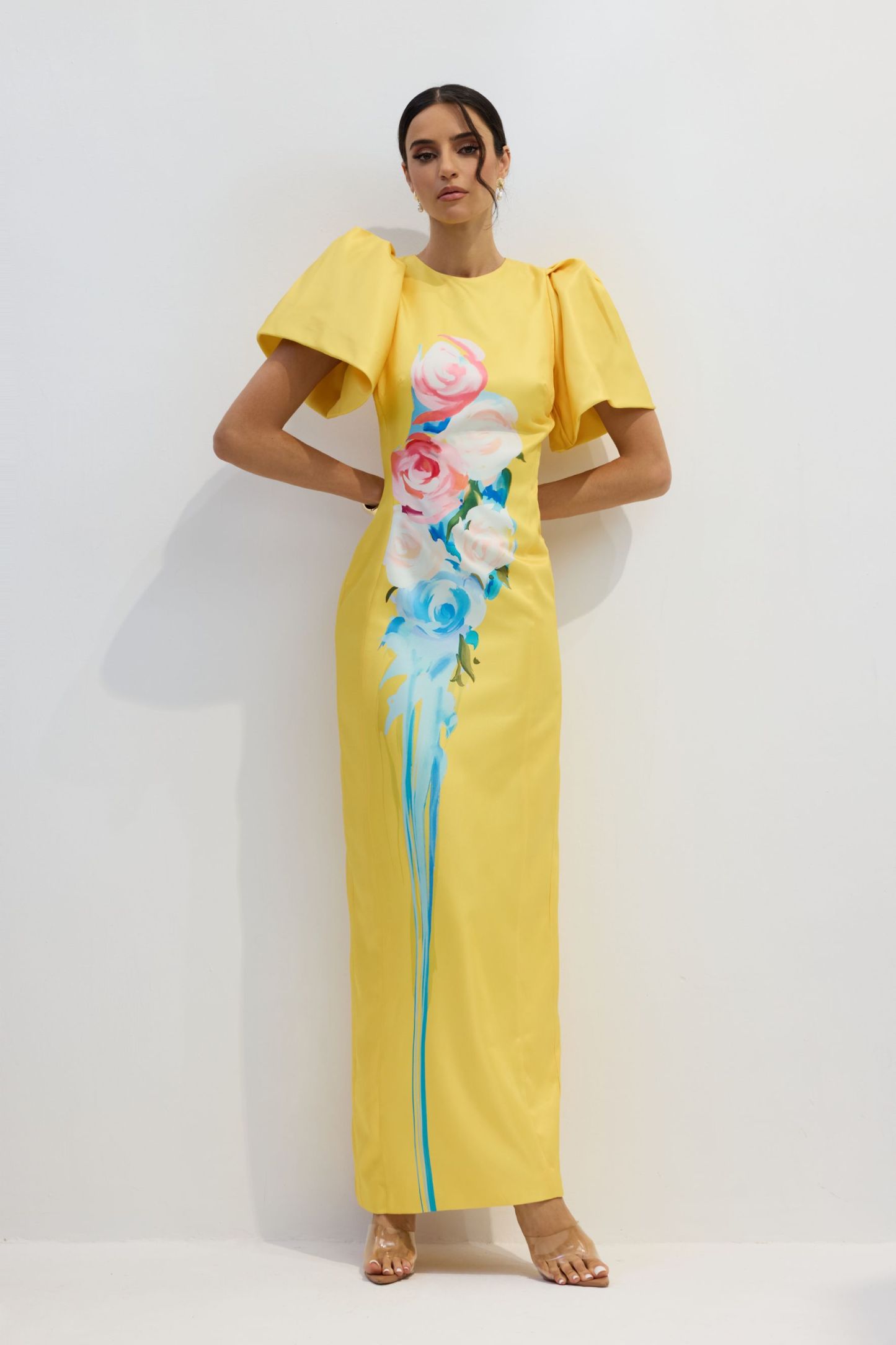 Lorraine Floral Printed Maxi Split Dress