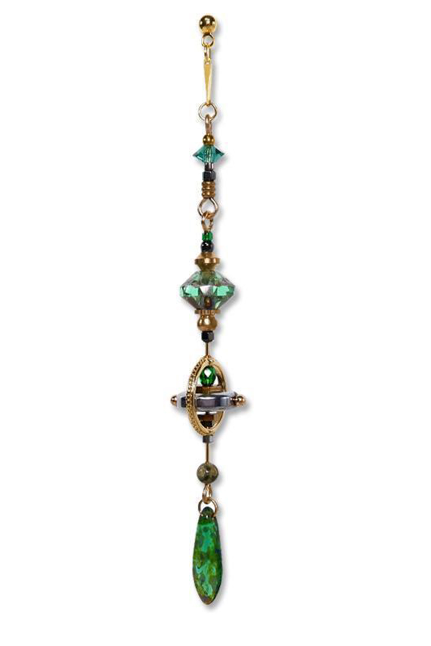 Mixed Beads Teardrop Pendant Single Earring