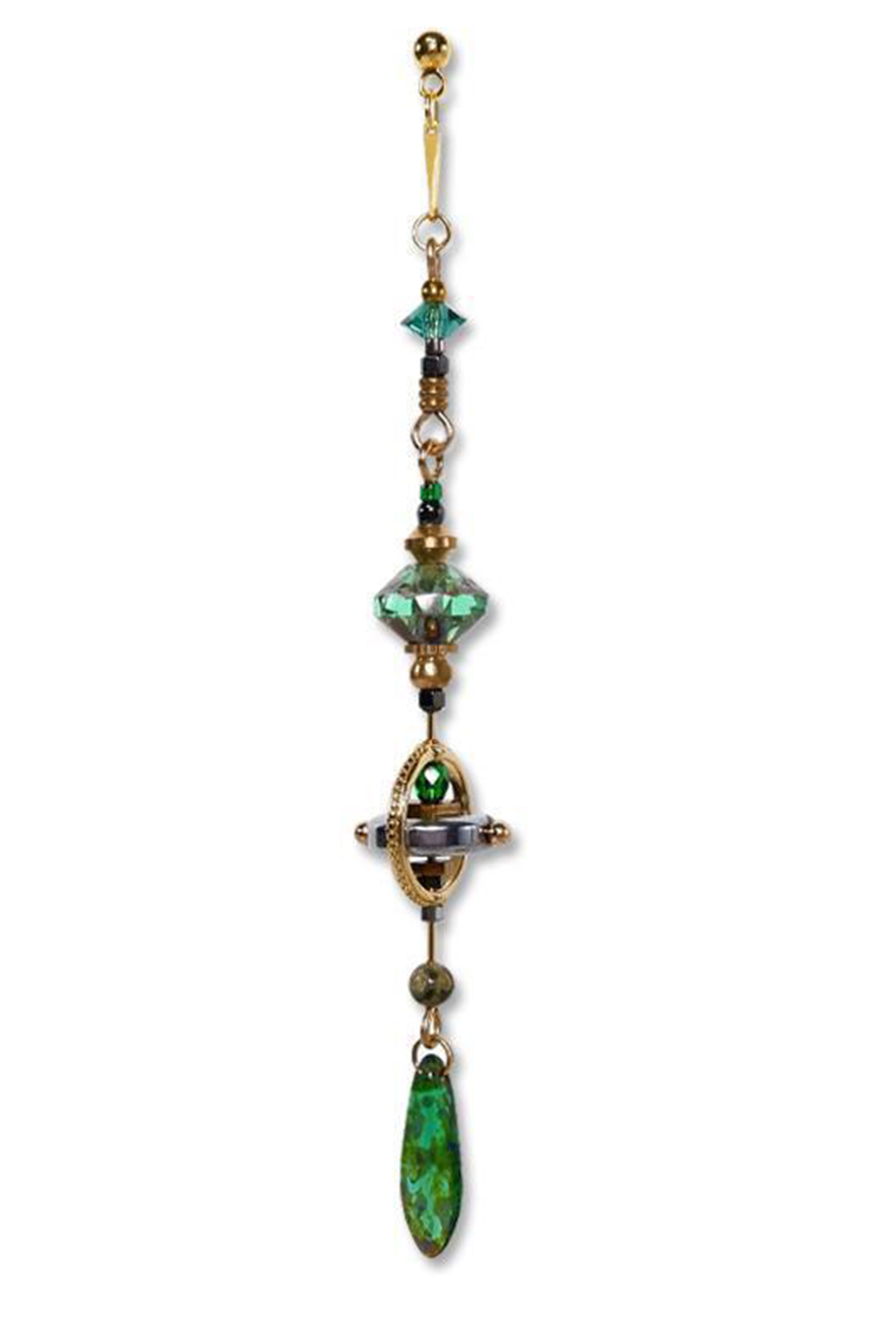 Mixed Beads Teardrop Pendant Single Earring