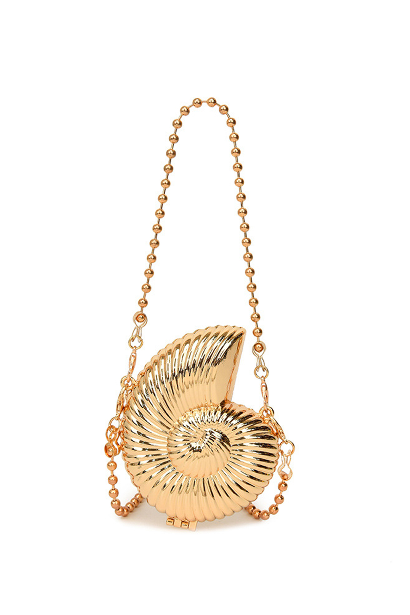 Metallic Sea Shell Clutch Bag