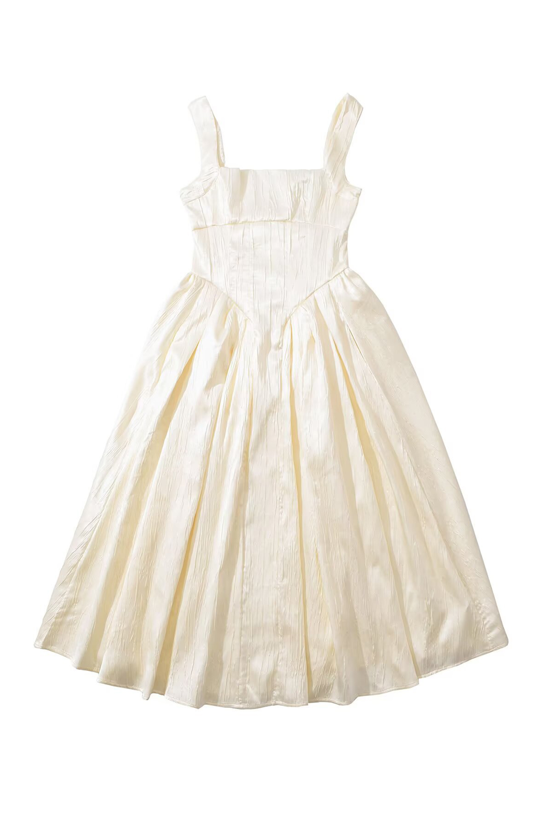 Katrina Square Neck Textured Midi Dress