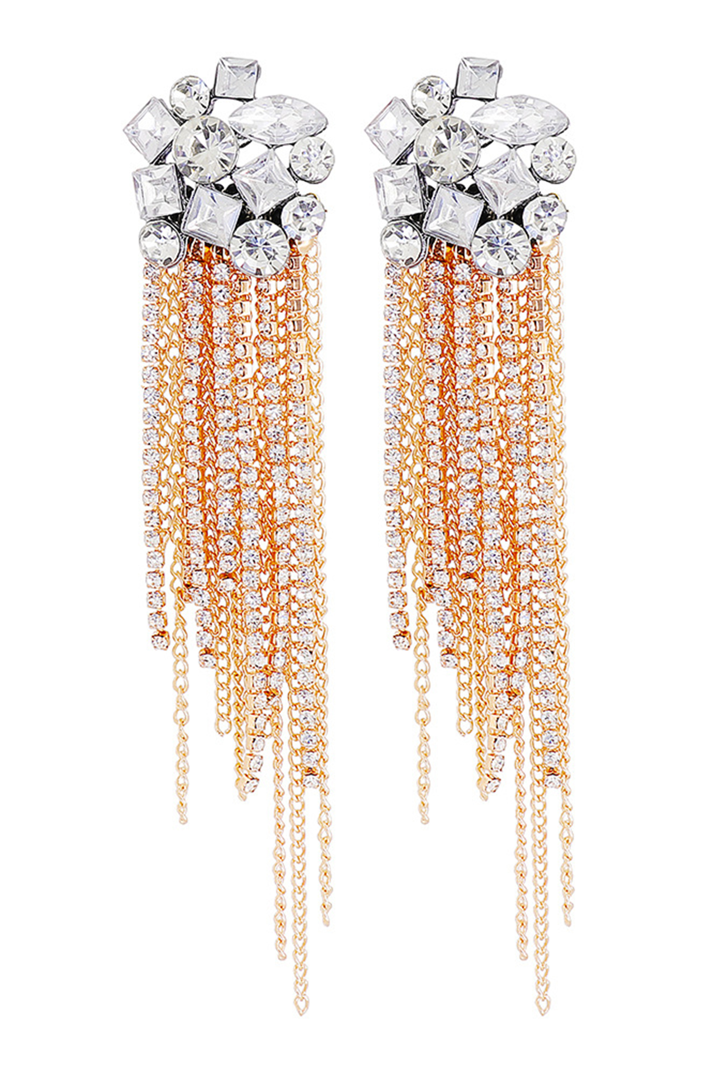 Multi-Shaped Gemstone Drop Earrings