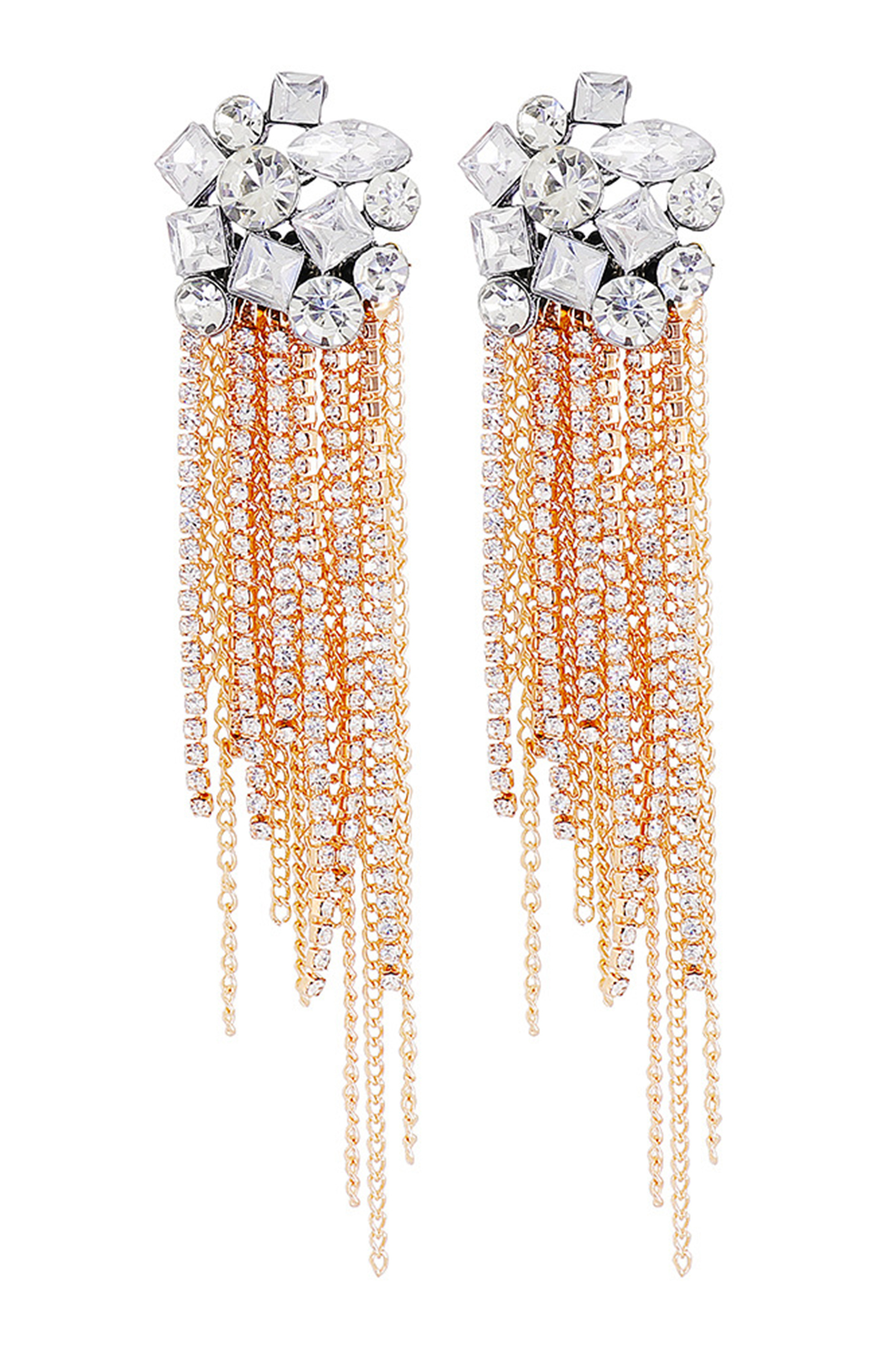 Multi-Shaped Gemstone Drop Earrings