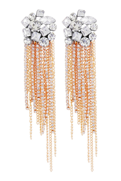Multi-Shaped Gemstone Drop Earrings