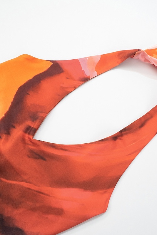 Diana Abstract Print Halter Maxi Dress