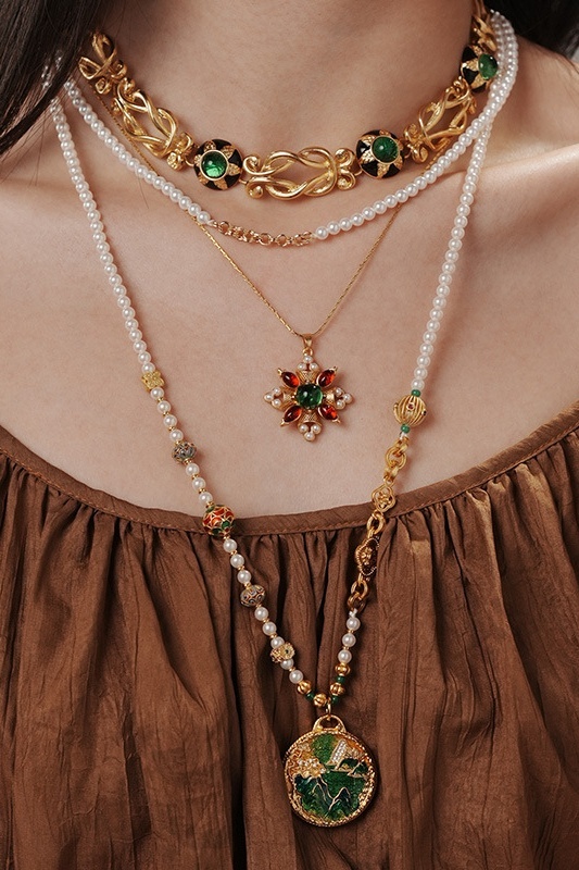 Multi-Gemstone Pearl Necklace