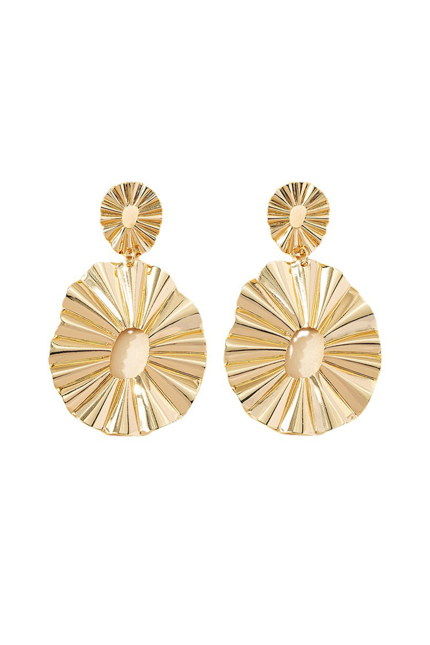 Textured Disc Drop Earrings