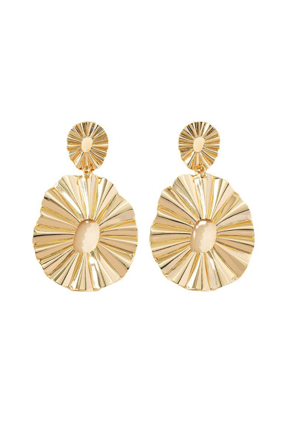 Textured Disc Drop Earrings