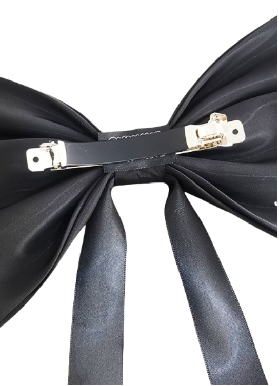 Gabardine Solid Bowknot Hair Clip-Sunfere