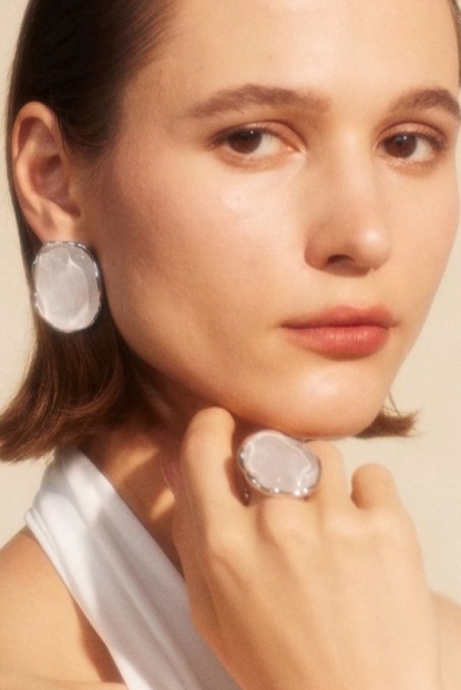 Water Grain Irregular Earrings & Ring Set