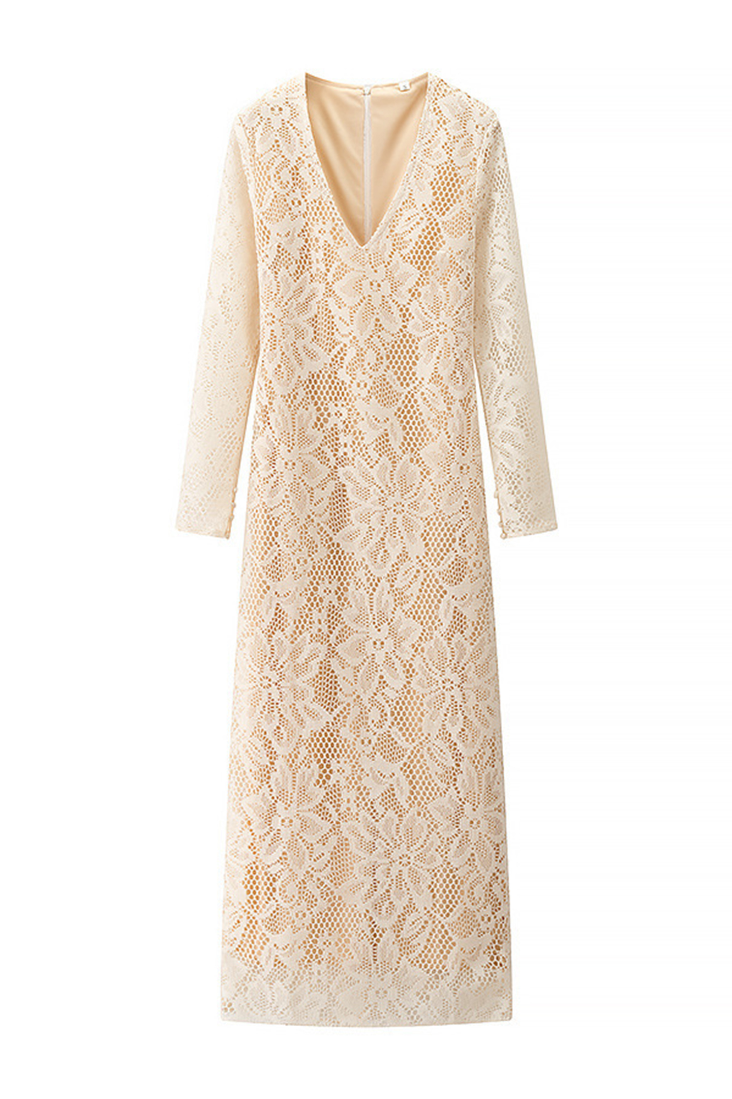 Olivia V-neck Long Sleeve Lace Midi Dress