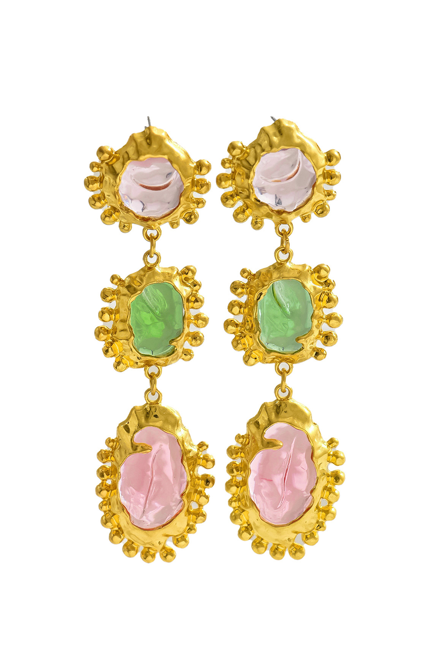 Irregular Gemstone Dangle Earrings