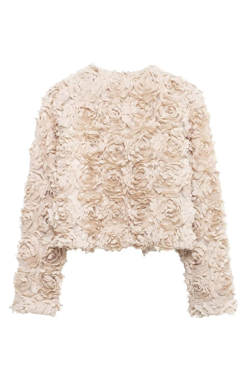 Alice Floral Appliqué Cropped Jacket-Sunfere