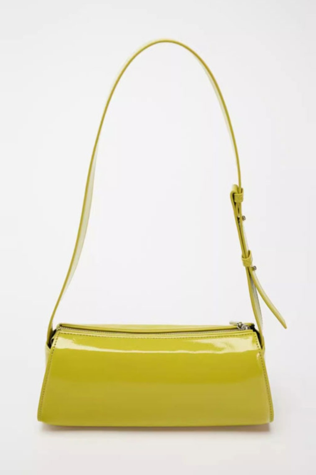 Jamie Mirror Leather Baguette Bag