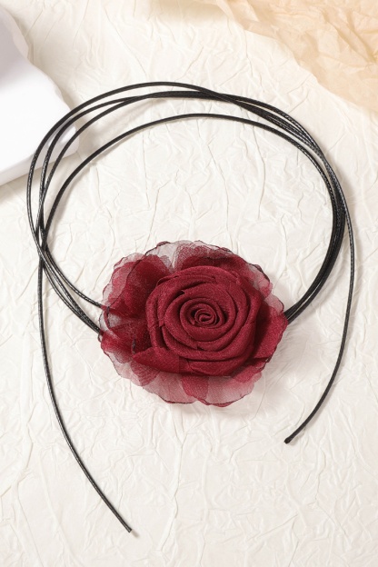 Vintage Rose Adjustable Ribbon Choker