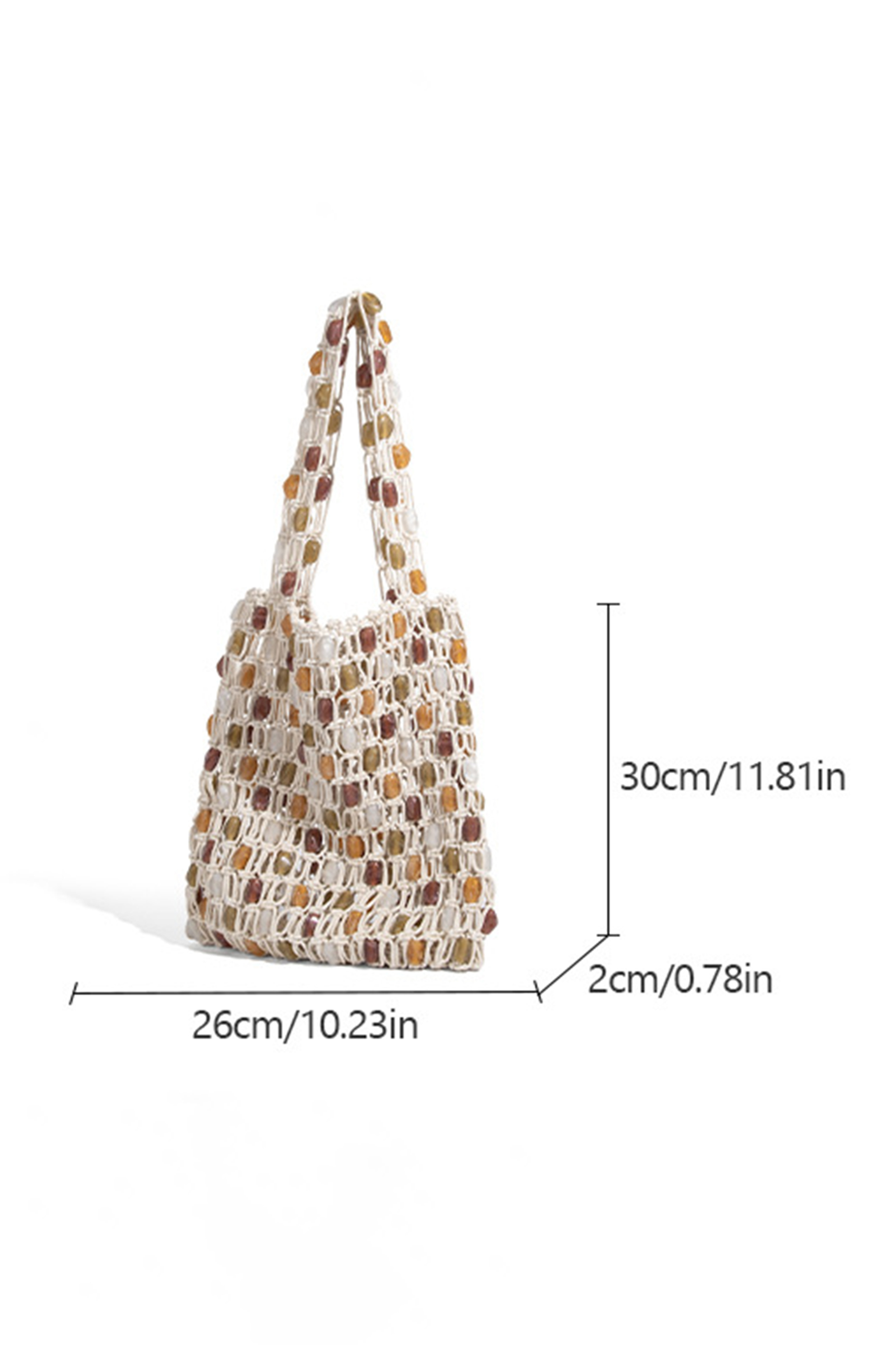 Multicolor Beaded Tote Bag