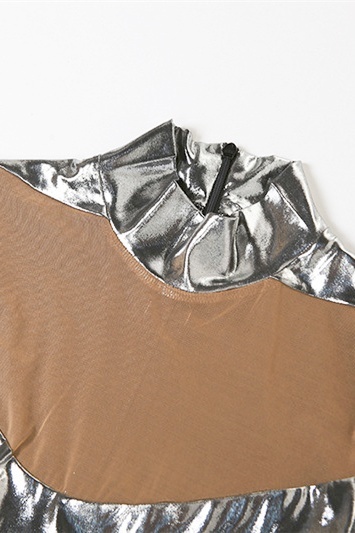 Cut-out Metallic Bodysuit