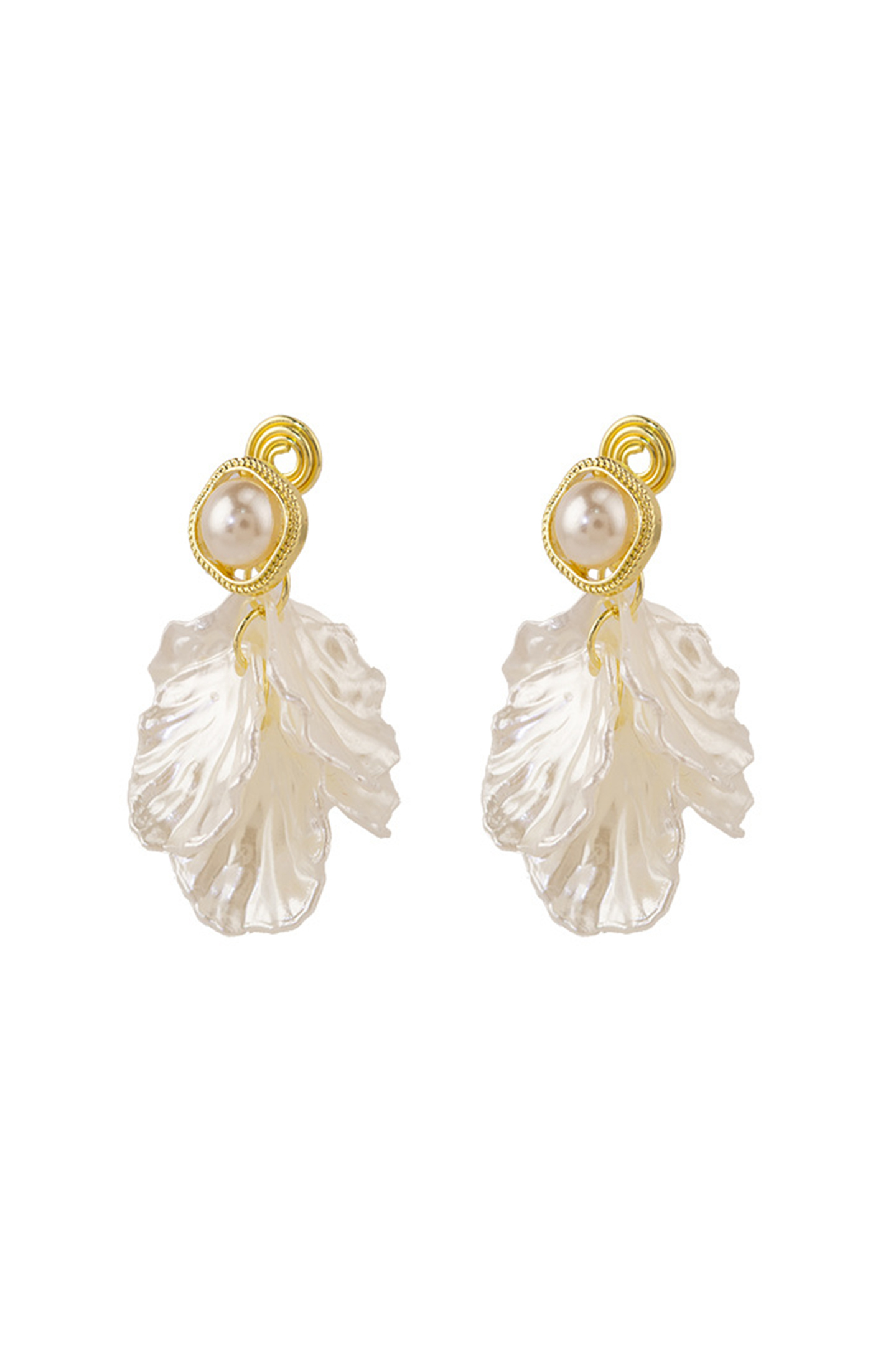 Shell Flower Petal Ear Cuffs