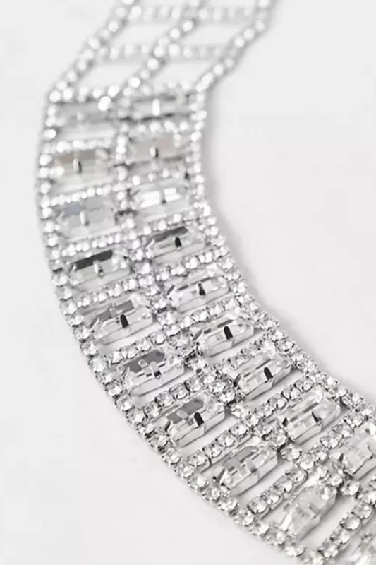 Baguette Crystal Embellished Choker