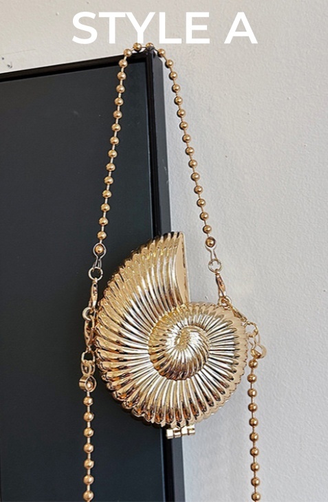 Metallic Sea Shell Clutch Bag