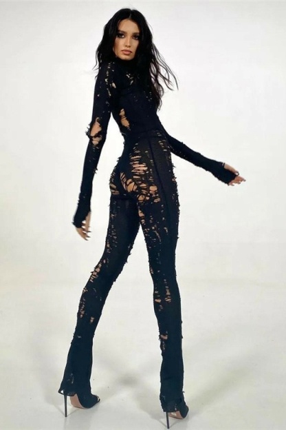 Ripped Tassel Knitted Bodysuit