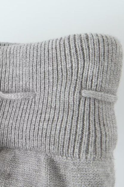Bowknot Ribbed Three-piece Knitted Set
