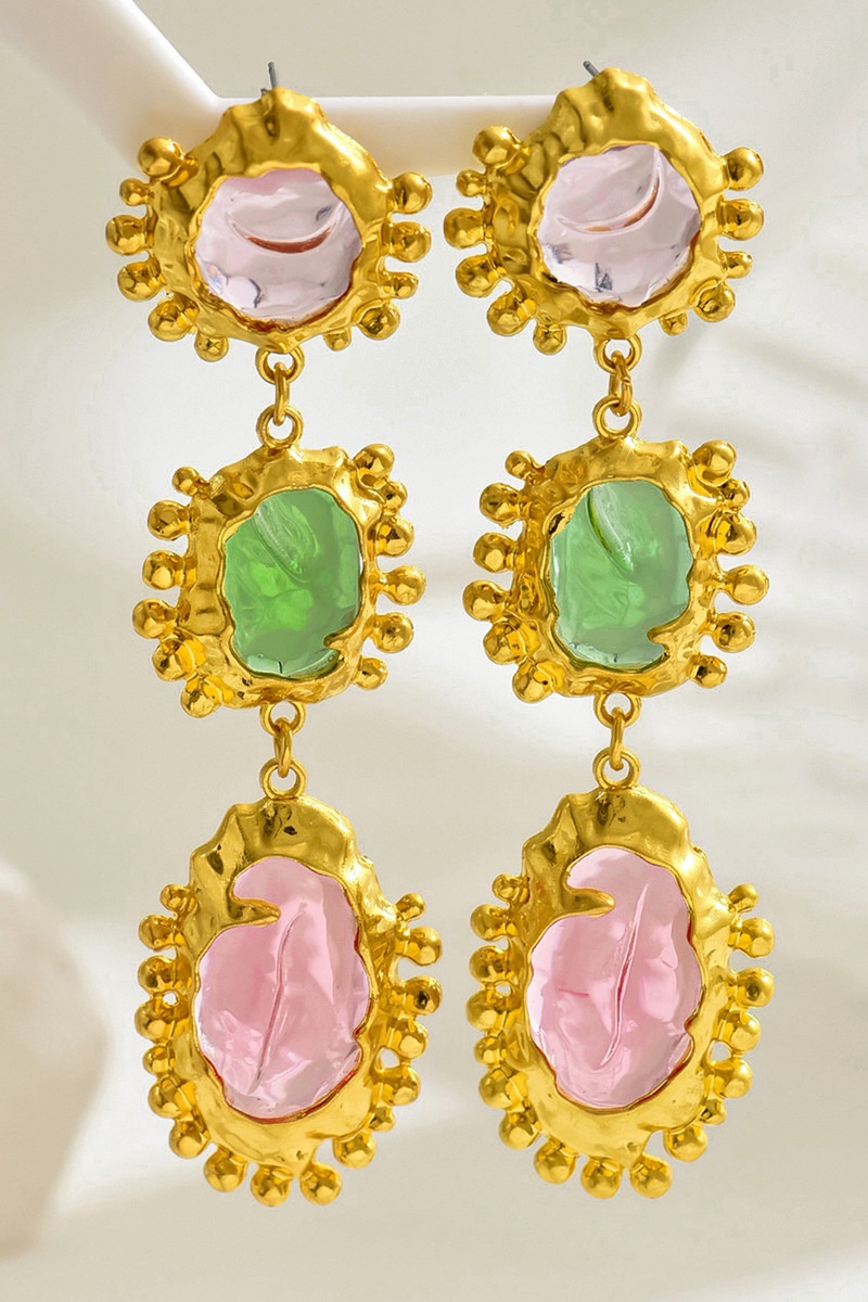 Irregular Gemstone Dangle Earrings