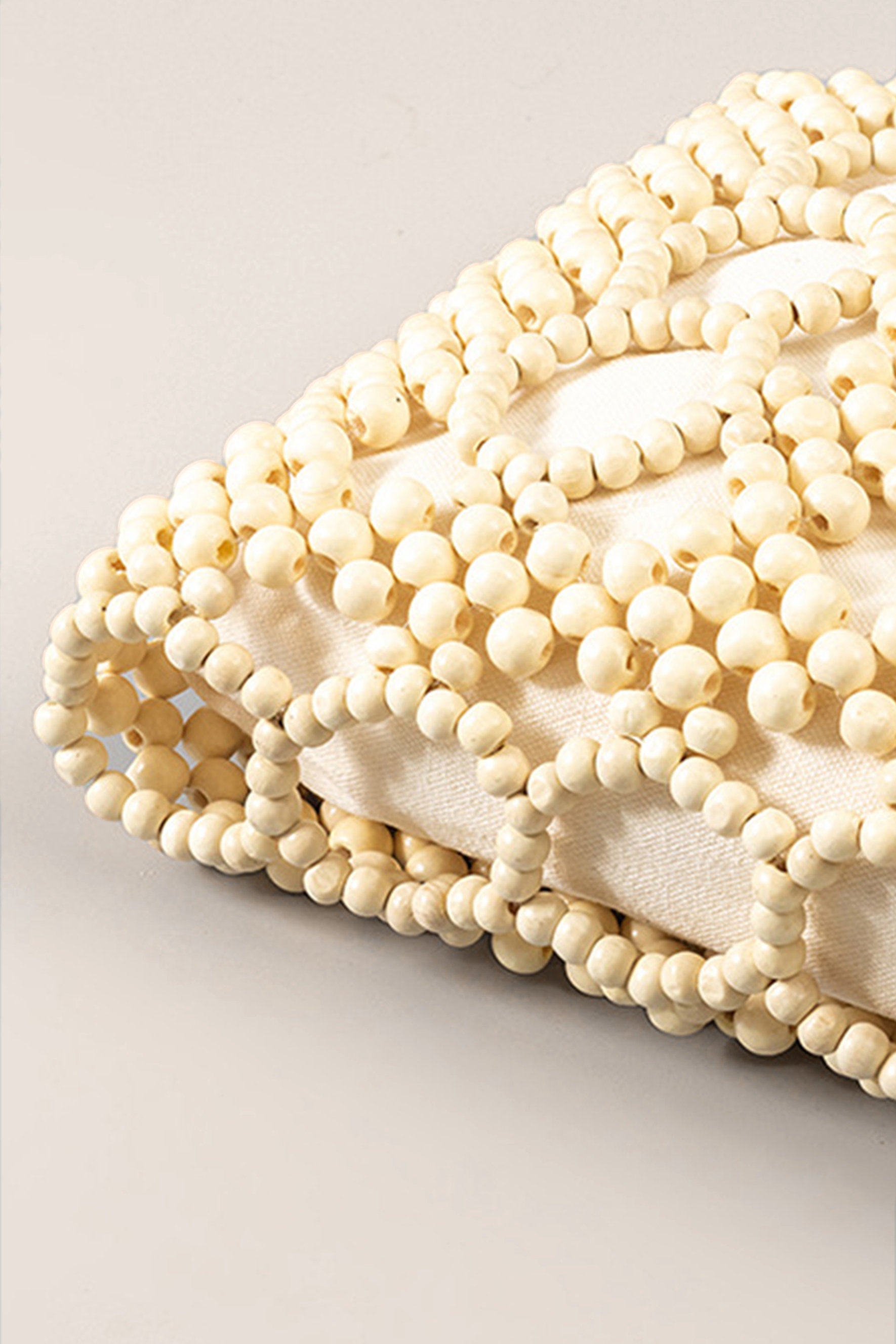 Wooden Bead Drawstring Tote Bag