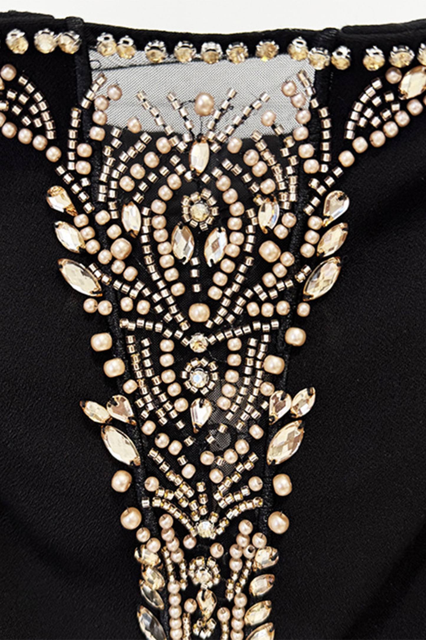 Laila Rhinestone Embellished Off Shoulder Maxi Dress