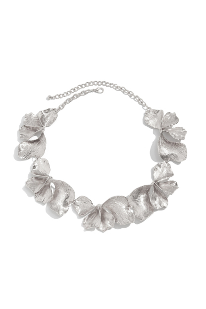 Textured Flower Petal Necklace