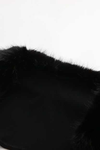 Apphia Crop Artificial Fur Blouse & Corset Two Piece Set