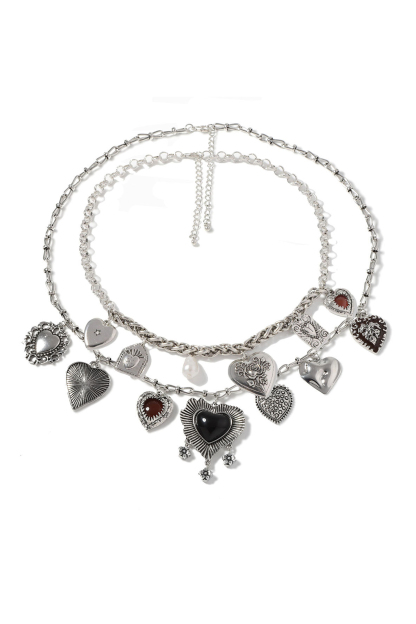 Two-Pack Irregular Heart Necklace Set