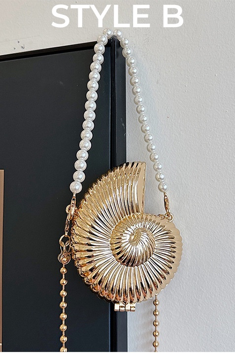 Metallic Sea Shell Clutch Bag