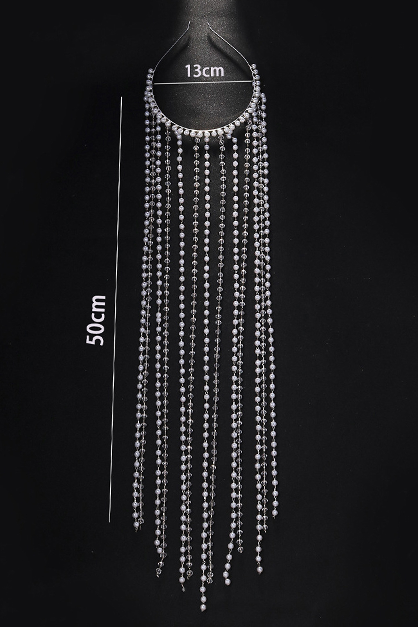 Crystal Pearl Tassel Headband