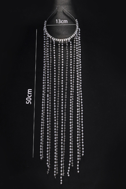 Crystal Pearl Tassel Headband