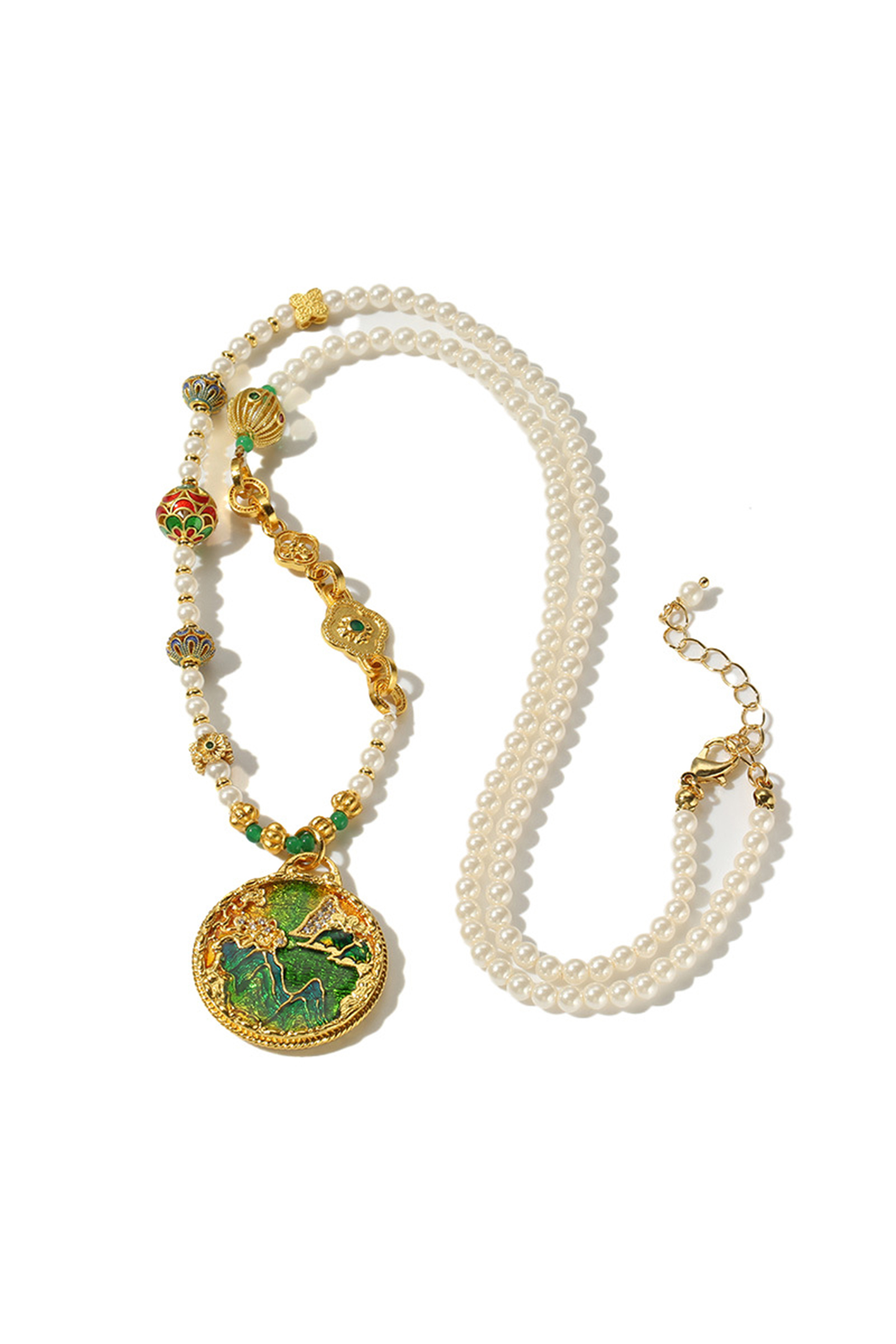 Multi-Gemstone Pearl Necklace