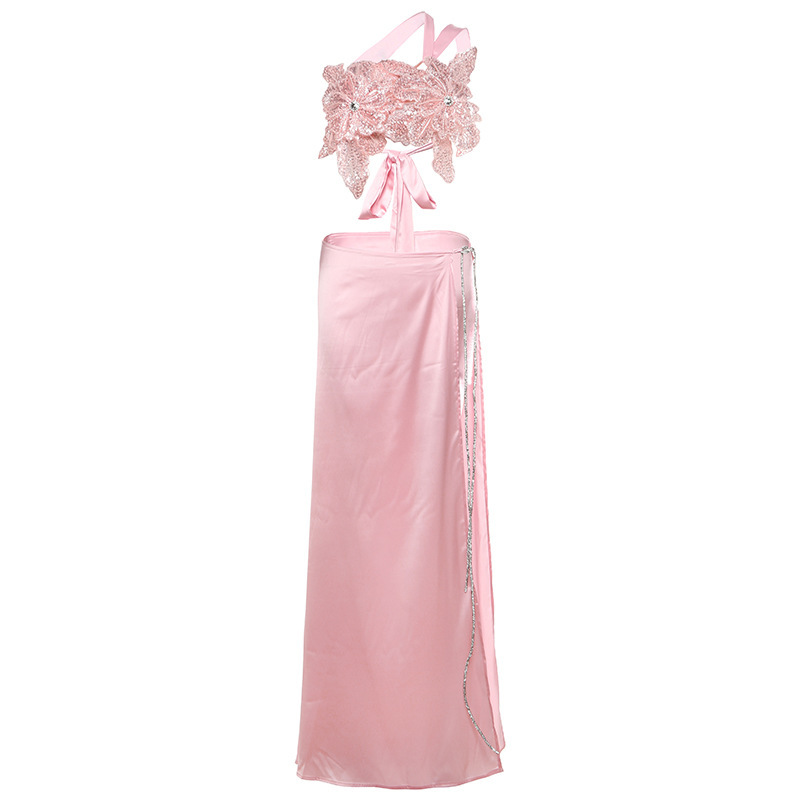 Barbara Embroidered Floral Tube Top & Skirt Set