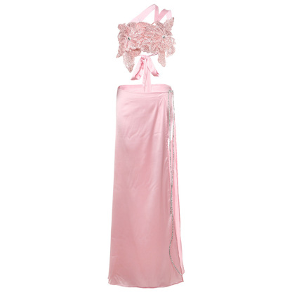 Barbara Embroidered Floral Tube Top & Skirt Set