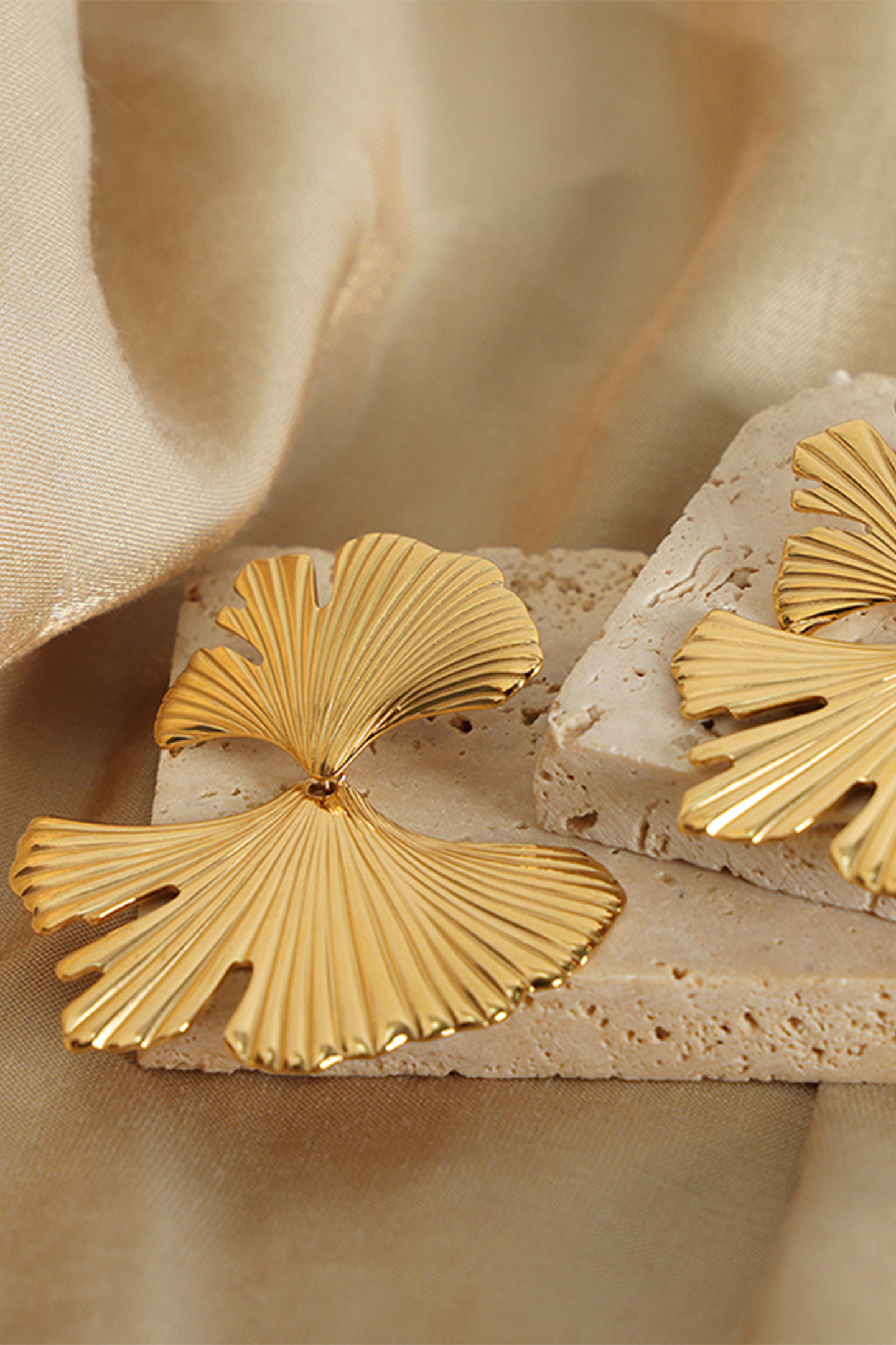 Ginkgo Leaf Drop Earrings