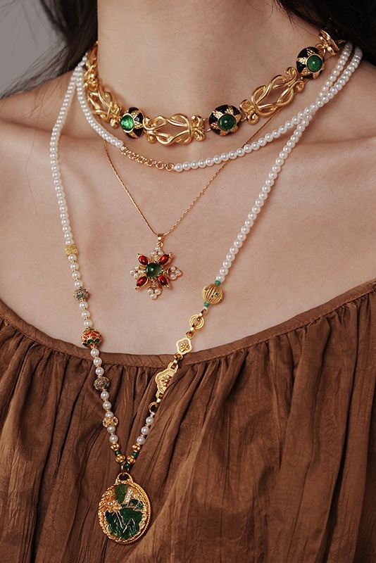 Multi-Gemstone Pearl Necklace