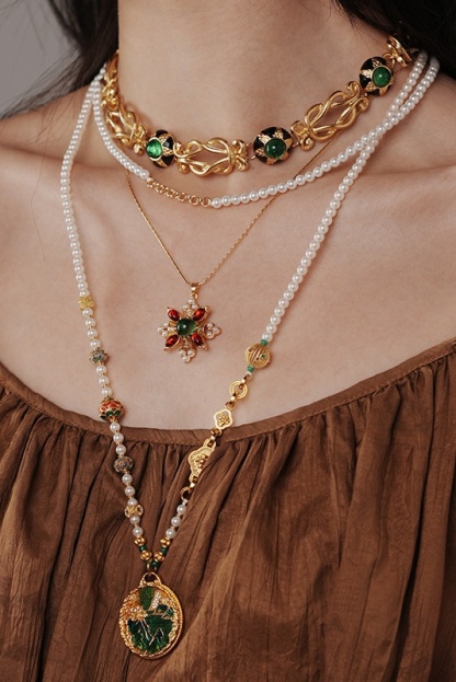 Multi-Gemstone Pearl Necklace