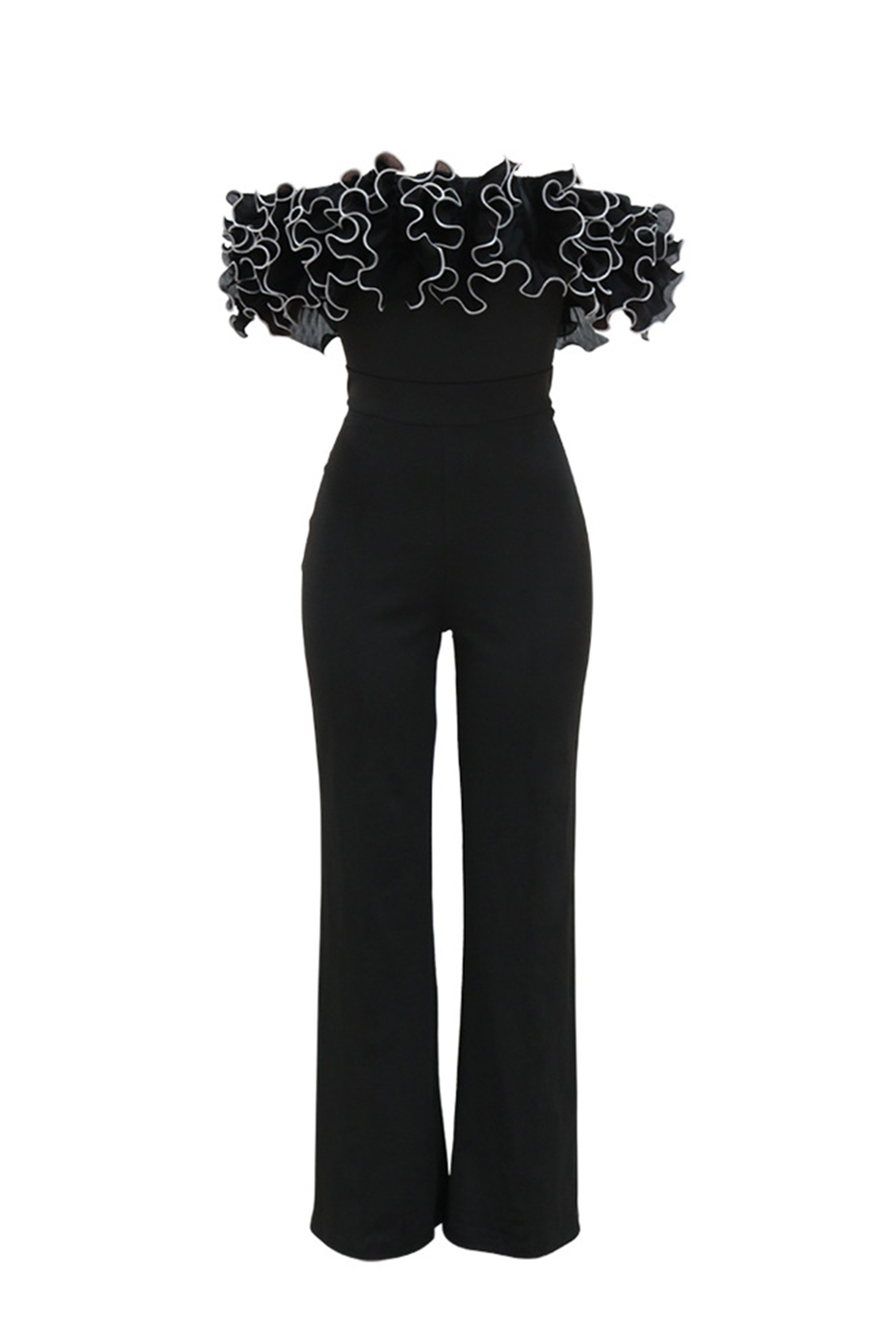 Jessie Off Shoulder Ruffle Trim Jumpsuit