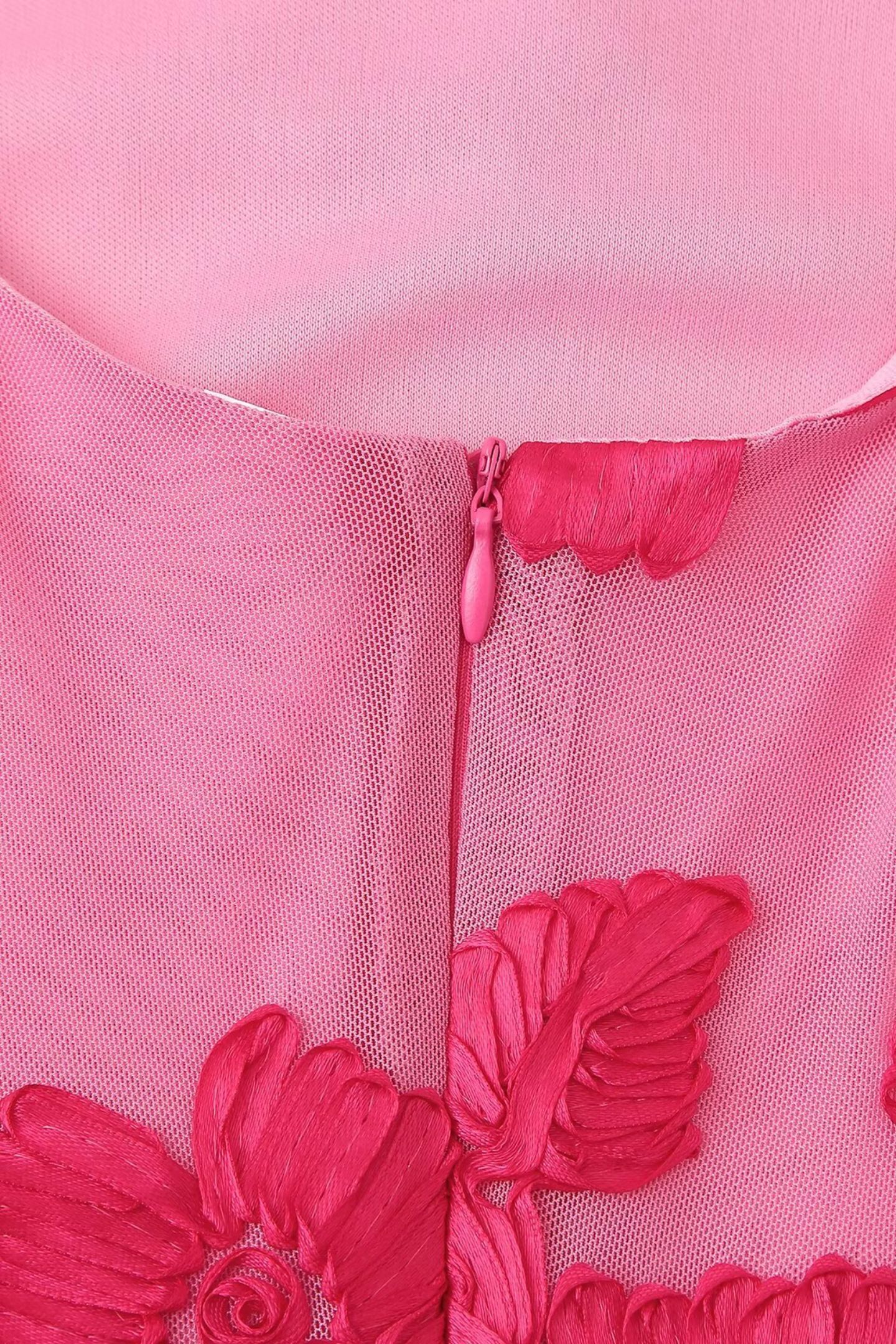 Barbara Floral Appliqué Mesh Maxi Dress