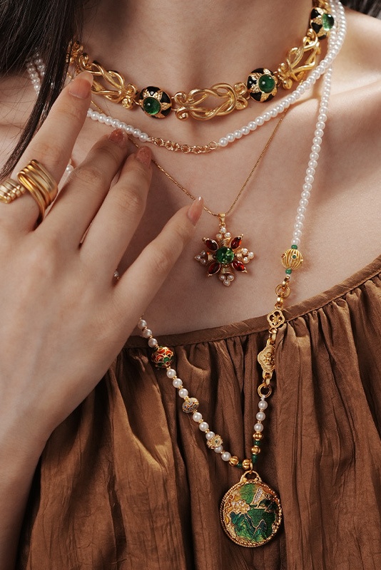 Multi-Gemstone Pearl Necklace